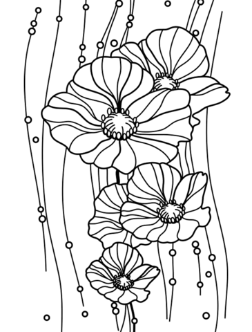 Flowers From Poppies Coloring Page